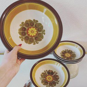 Vintage Japanese stoneware salad set